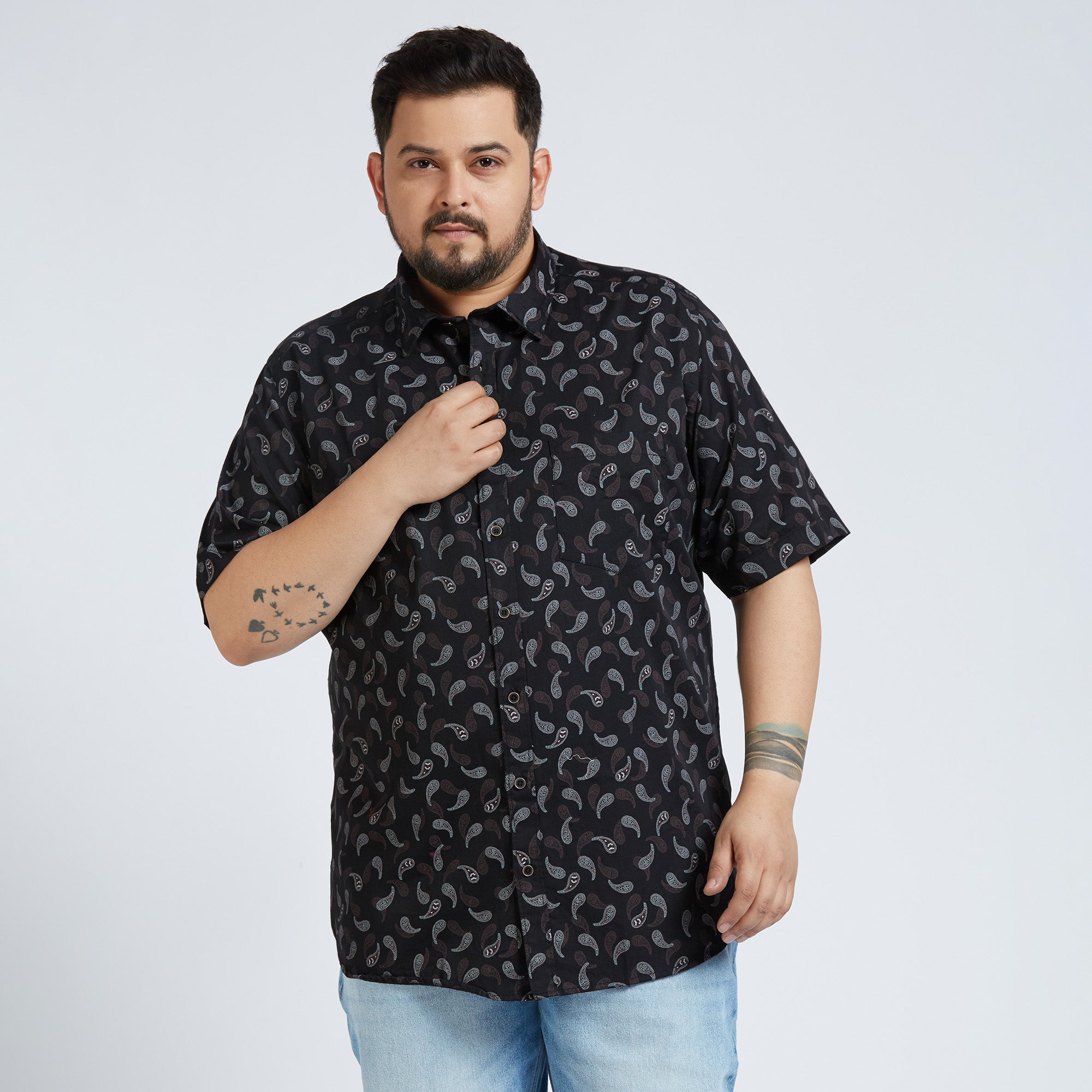 Plus Size Casual Shirt | 4XL - 10XL | 100% Cotton | Brown