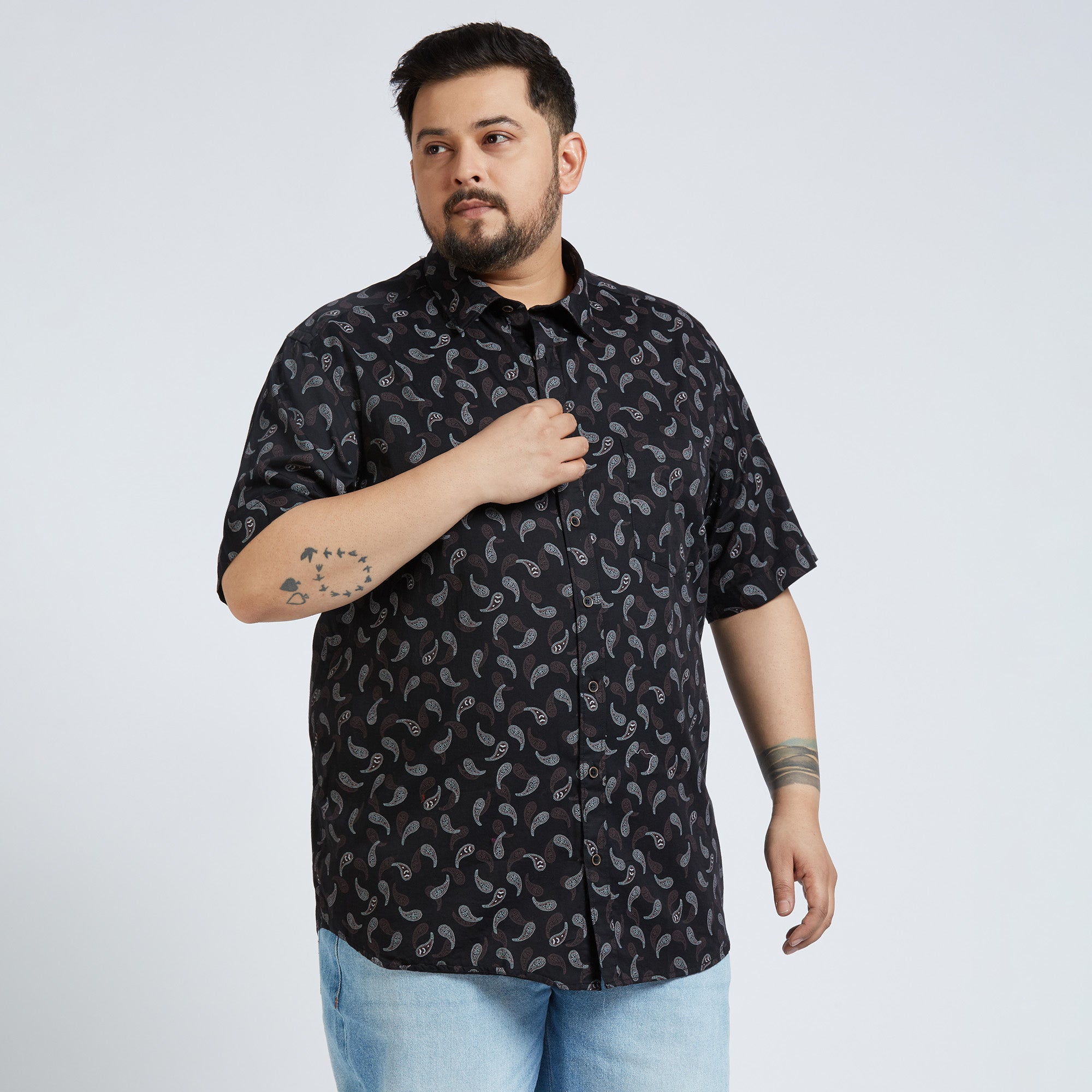 Plus Size Casual Shirt | 4XL - 10XL | 100% Cotton | Brown