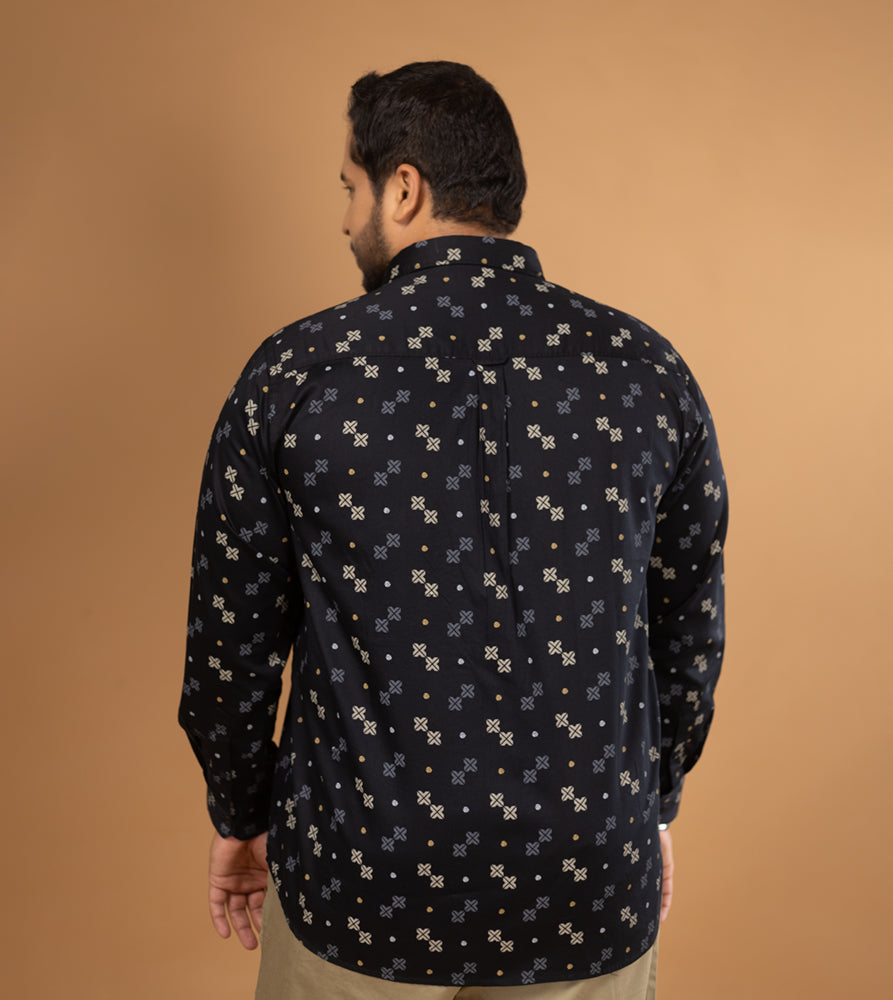 Plus Size Casual Shirt | 4XL - 10XL | 100% Cotton | Black