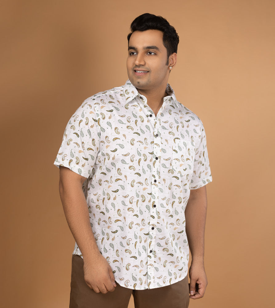 Plus Size Casual Shirt | 4XL - 10XL | 100% Cotton | Cream