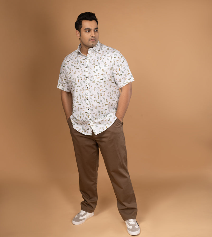 Plus Size Casual Shirt | 4XL - 10XL | 100% Cotton | Cream