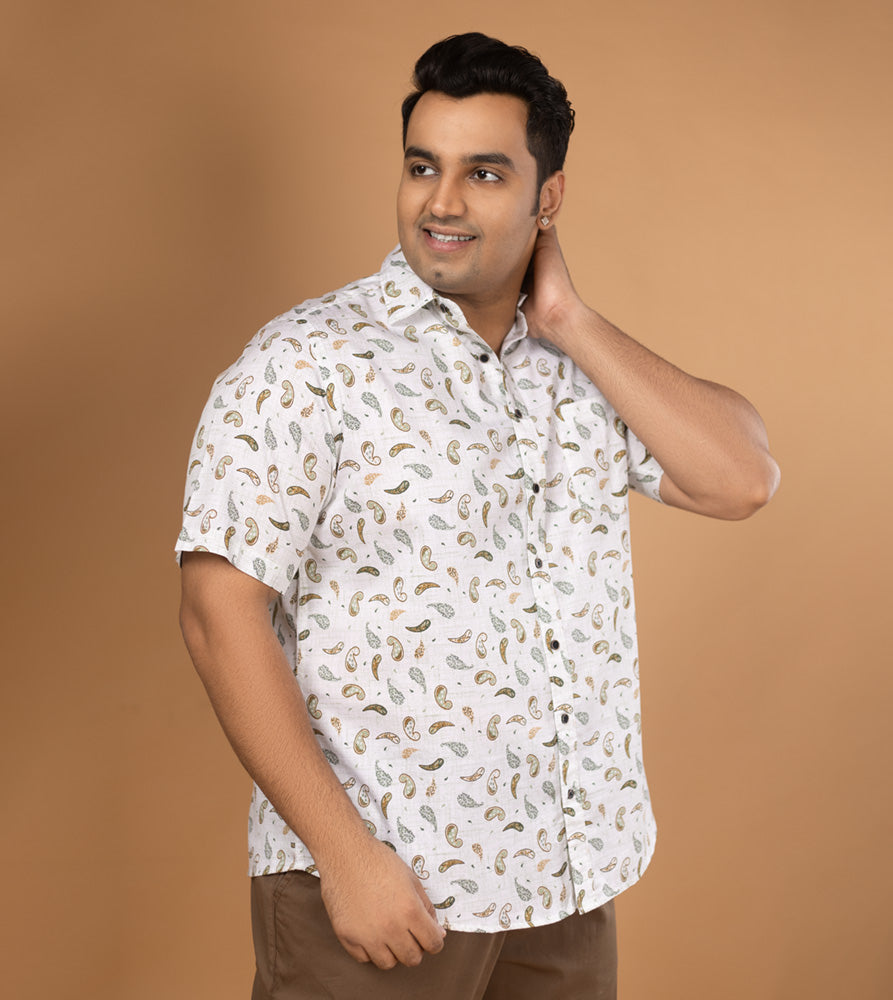 Plus Size Casual Shirt | 4XL - 10XL | 100% Cotton | Cream