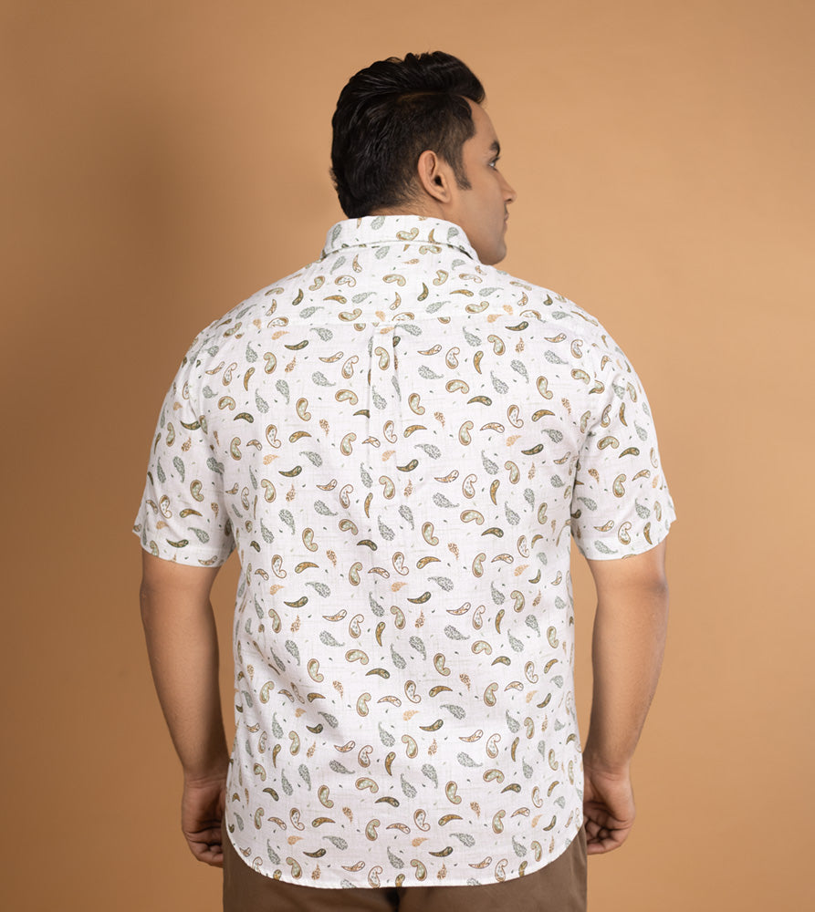 Plus Size Casual Shirt | 4XL - 10XL | 100% Cotton | Cream