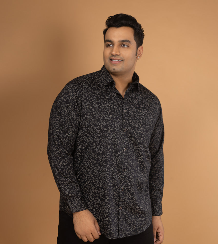 Plus Size Casual Shirt | 4XL - 10XL | 100% Cotton | Black