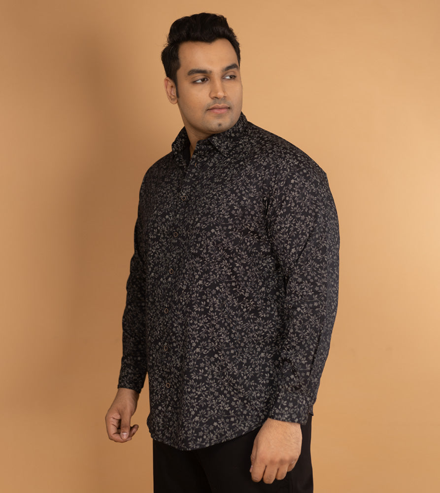 Plus Size Casual Shirt | 4XL - 10XL | 100% Cotton | Black