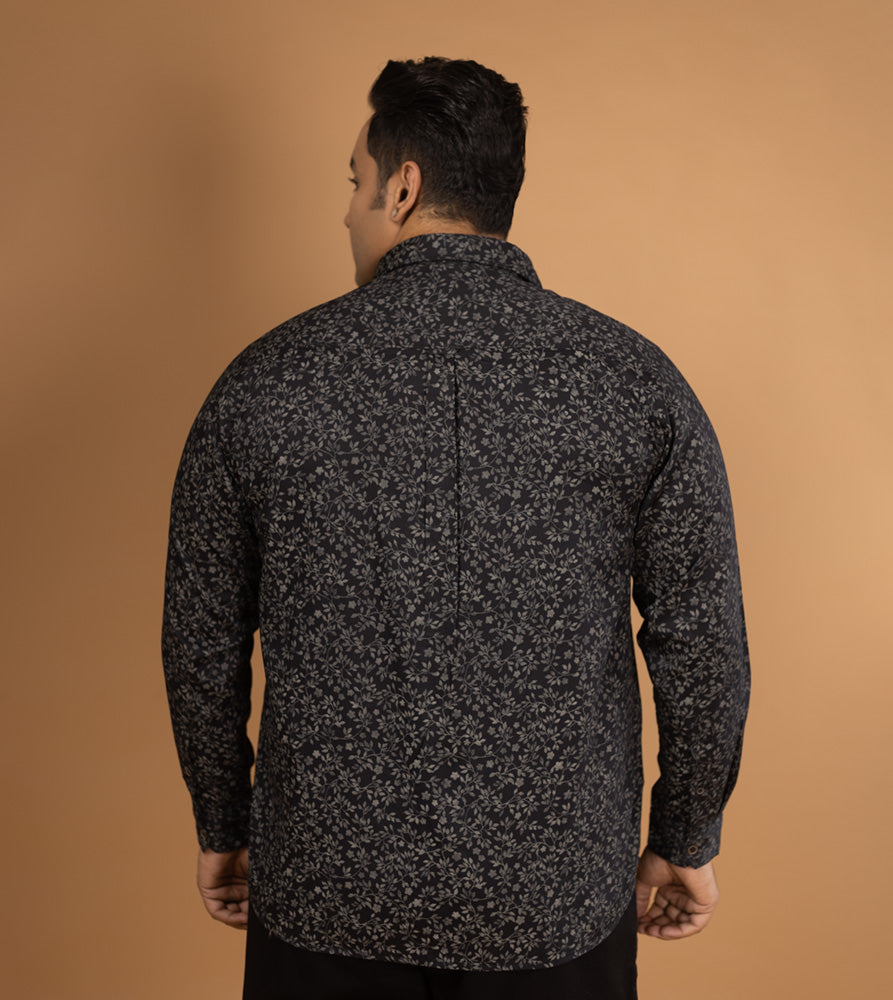 Plus Size Casual Shirt | 4XL - 10XL | 100% Cotton | Black