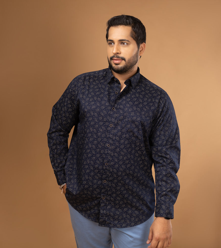 Plus Size Casual Shirt | 4XL - 10XL | 100% Cotton | Navy