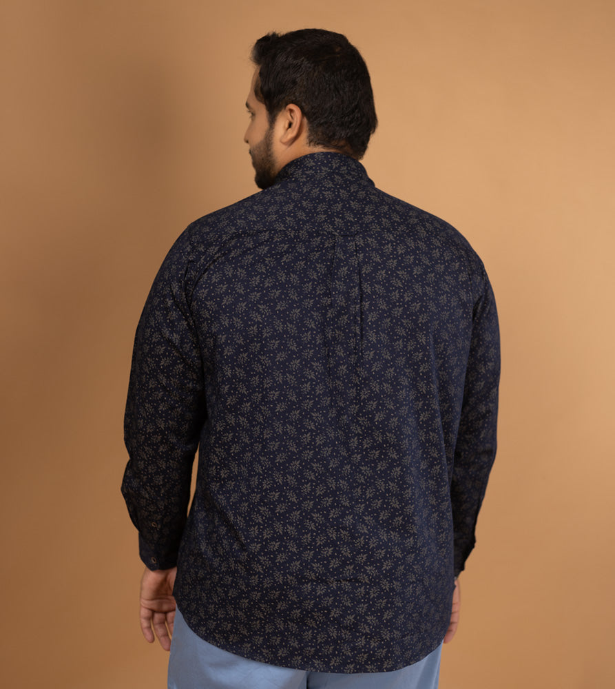 Plus Size Casual Shirt | 4XL - 10XL | 100% Cotton | Navy