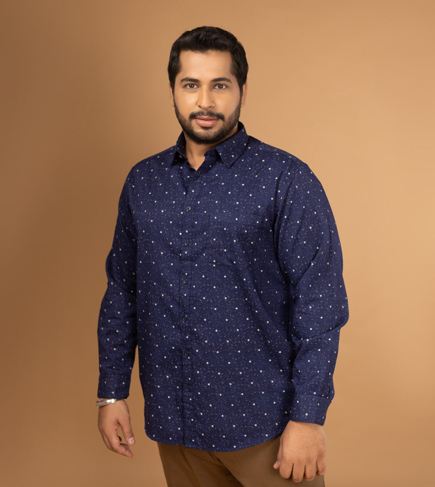 Plus Size Casual Shirt | 4XL - 10XL | 100% Cotton | Navy
