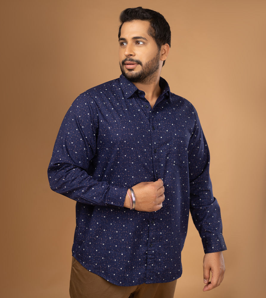 Plus Size Casual Shirt | 4XL - 10XL | 100% Cotton | Navy