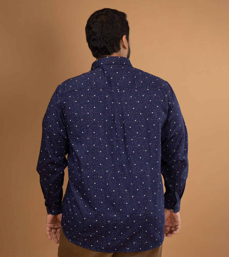 Plus Size Casual Shirt | 4XL - 10XL | 100% Cotton | Navy