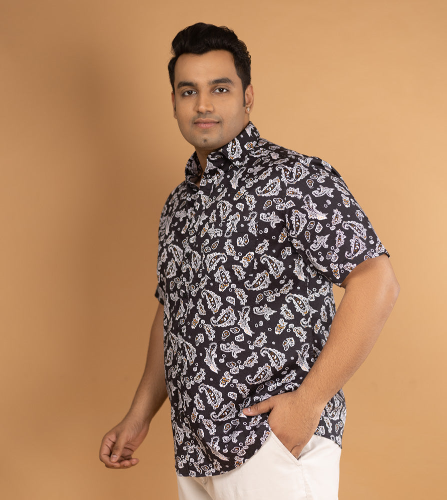 Plus Size Casual Shirt | 4XL - 10XL | 100% Cotton | Black