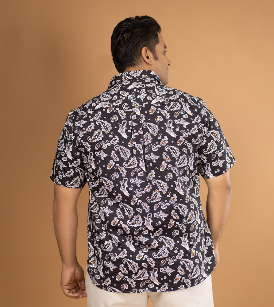 Plus Size Casual Shirt | 4XL - 10XL | 100% Cotton | Black
