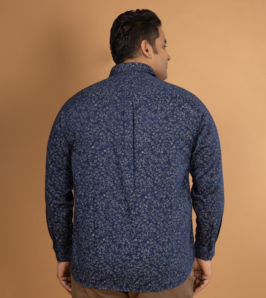 Plus Size Casual Shirt | 4XL - 10XL | 100% Cotton | Navy