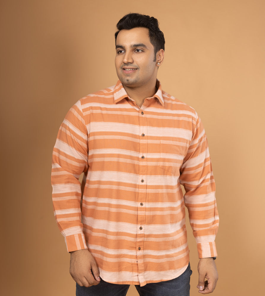 Plus Size Casual Shirt | 4XL - 10XL | 100% Cotton | Rust