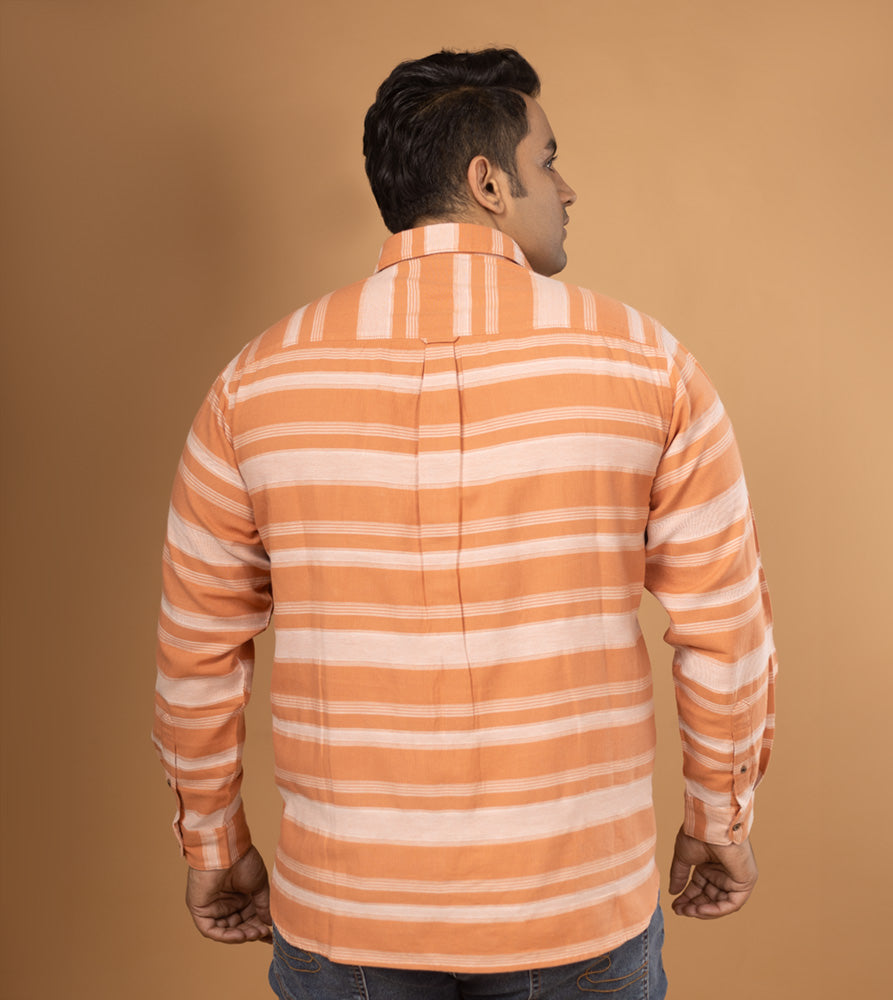 Plus Size Casual Shirt | 4XL - 10XL | 100% Cotton | Rust