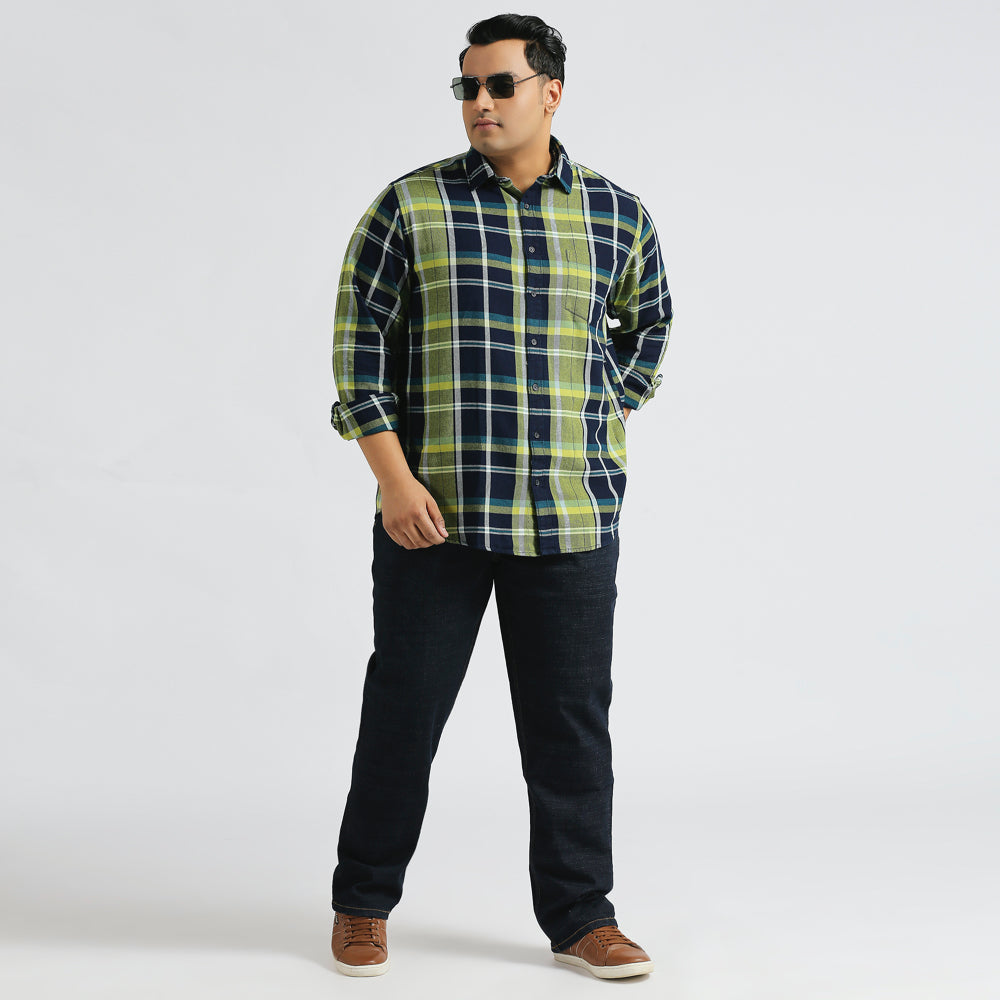 Plus Size Casual Shirt | 4XL - 10XL | 100% Cotton | Olive