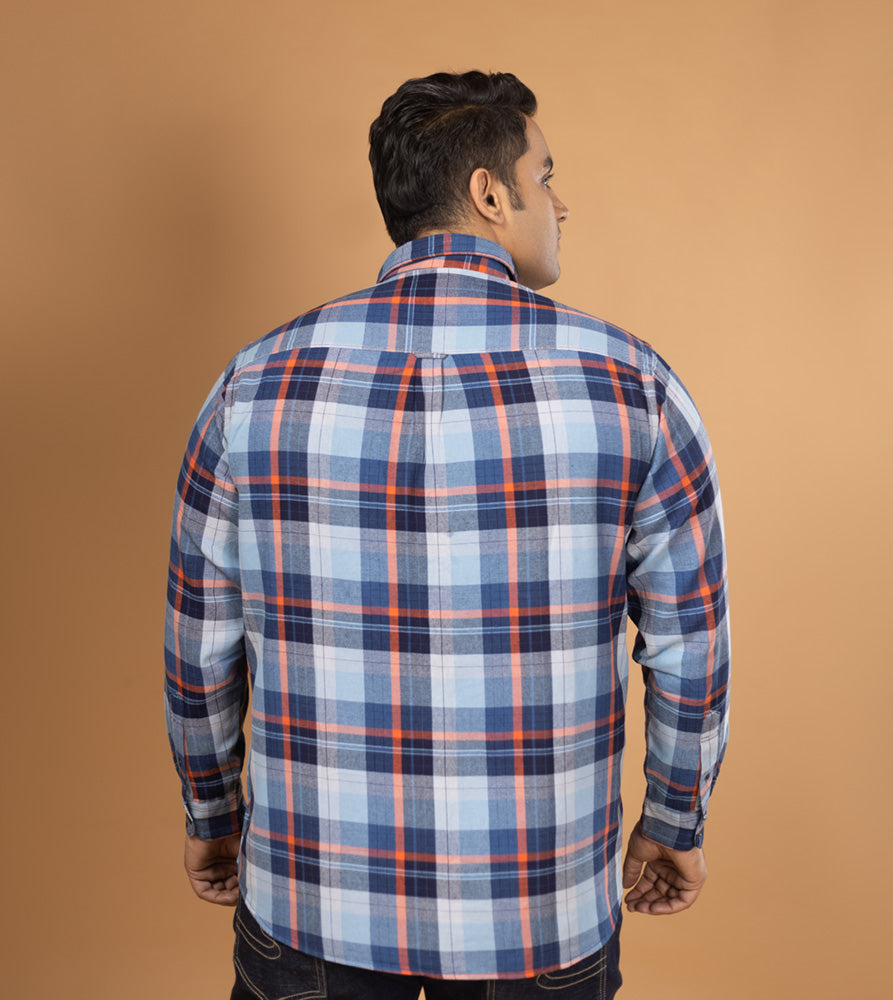 Plus Size Casual Shirt | 4XL - 10XL | 100% Cotton | Navy