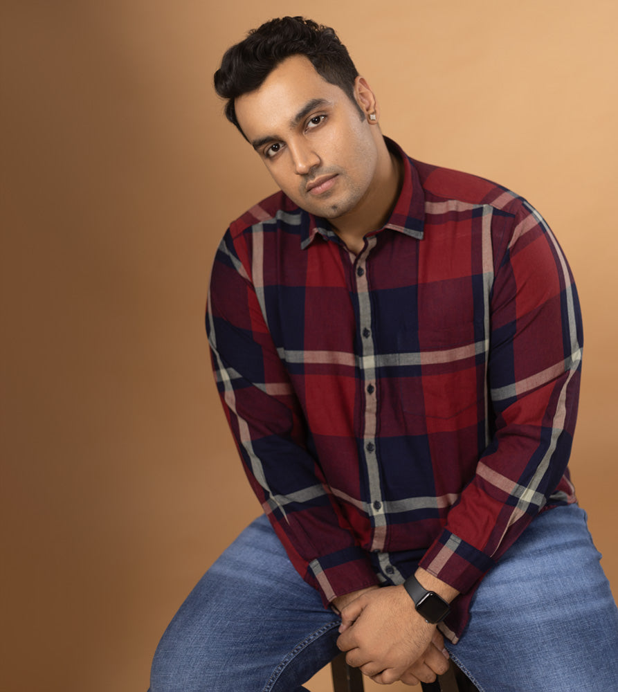 Plus Size Casual Shirt | 4XL - 10XL | 100% Cotton | Brown