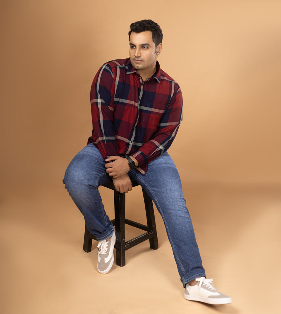 Plus Size Casual Shirt | 4XL - 10XL | 100% Cotton | Brown