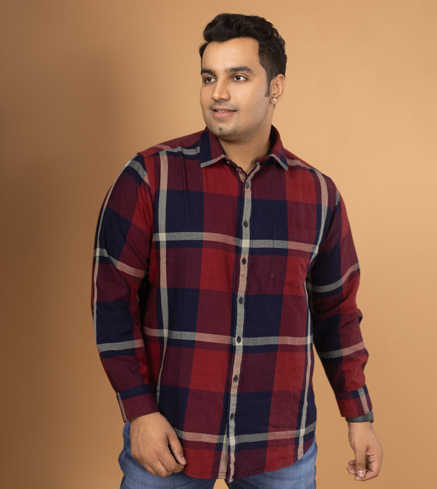 Plus Size Casual Shirt | 4XL - 10XL | 100% Cotton | Brown