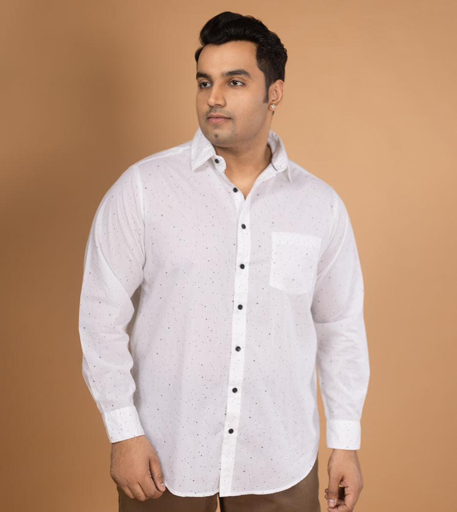 Plus Size Casual Shirt | 4XL - 10XL | 100% Cotton | Off White