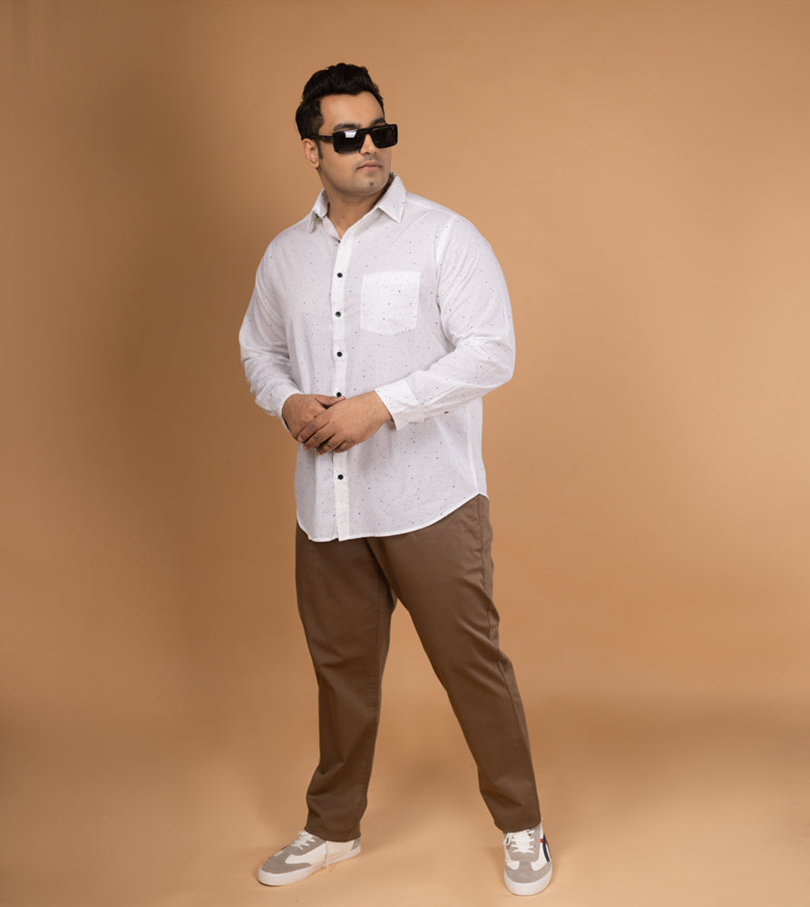 Plus Size Casual Shirt | 4XL - 10XL | 100% Cotton | Off White