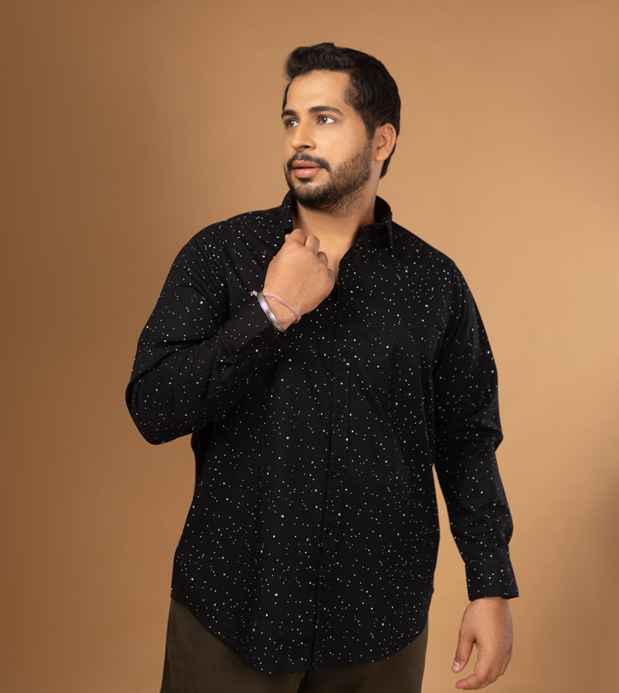 Plus Size Casual Shirt | 4XL - 10XL | 100% Cotton | Black
