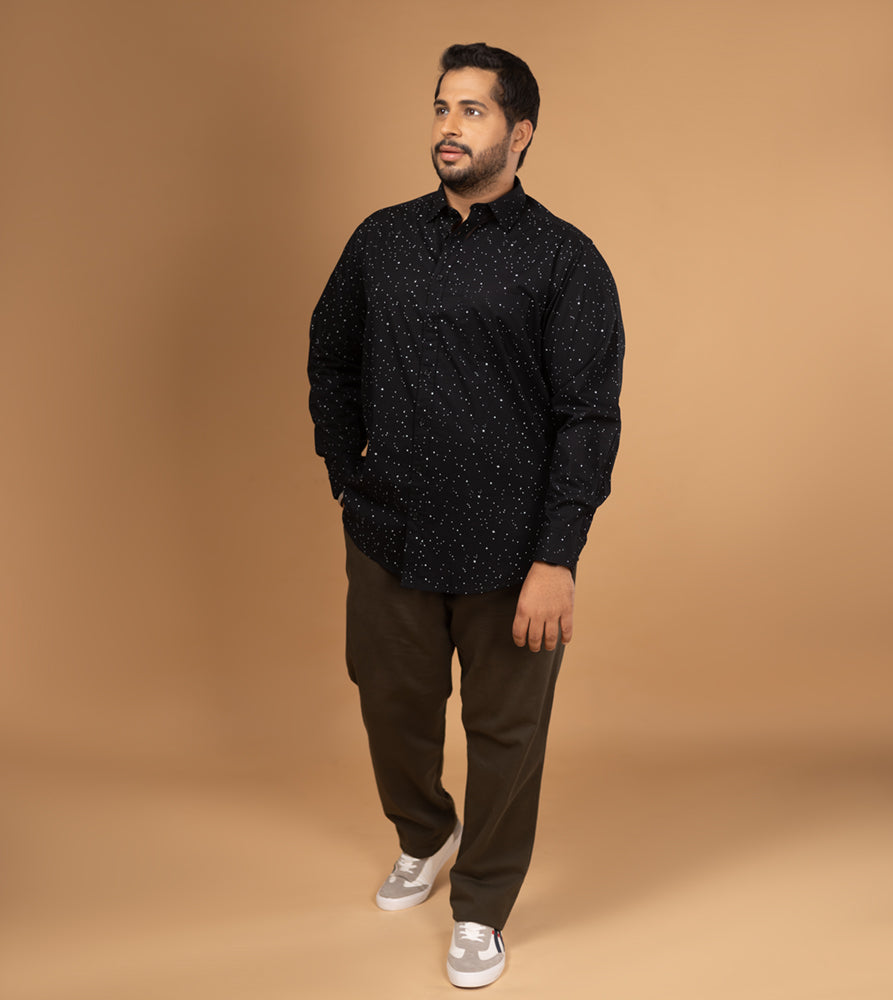 Plus Size Casual Shirt | 4XL - 10XL | 100% Cotton | Black