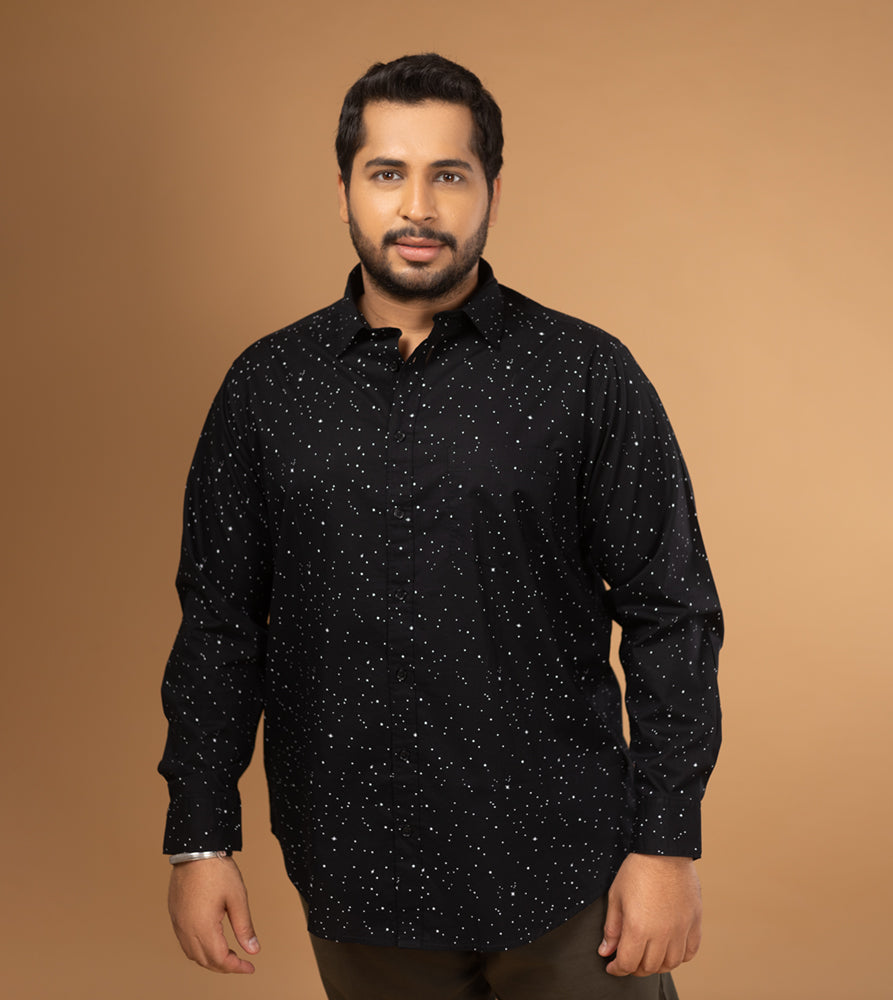 Plus Size Casual Shirt | 4XL - 10XL | 100% Cotton | Black