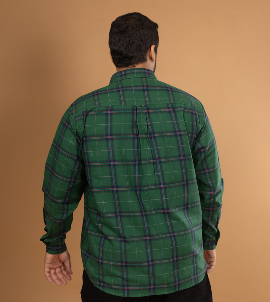 Plus Size Casual Shirt | 4XL - 10XL | 100% Cotton | Green
