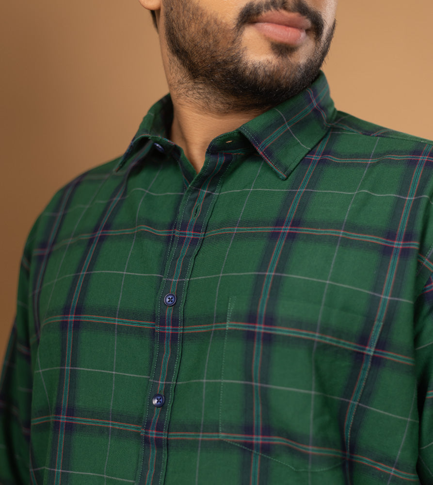 Plus Size Casual Shirt | 4XL - 10XL | 100% Cotton | Green