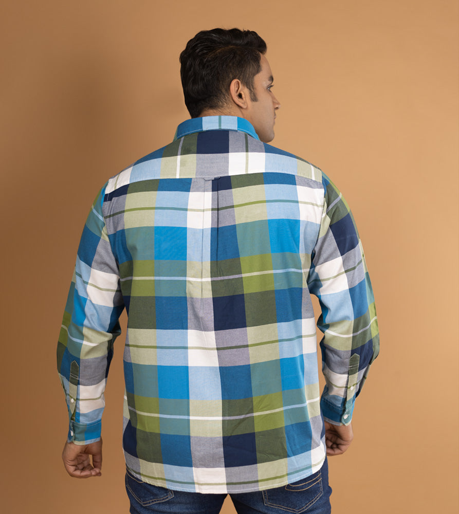 Plus Size Casual Shirt | 4XL - 10XL | 100% Cotton | Blue