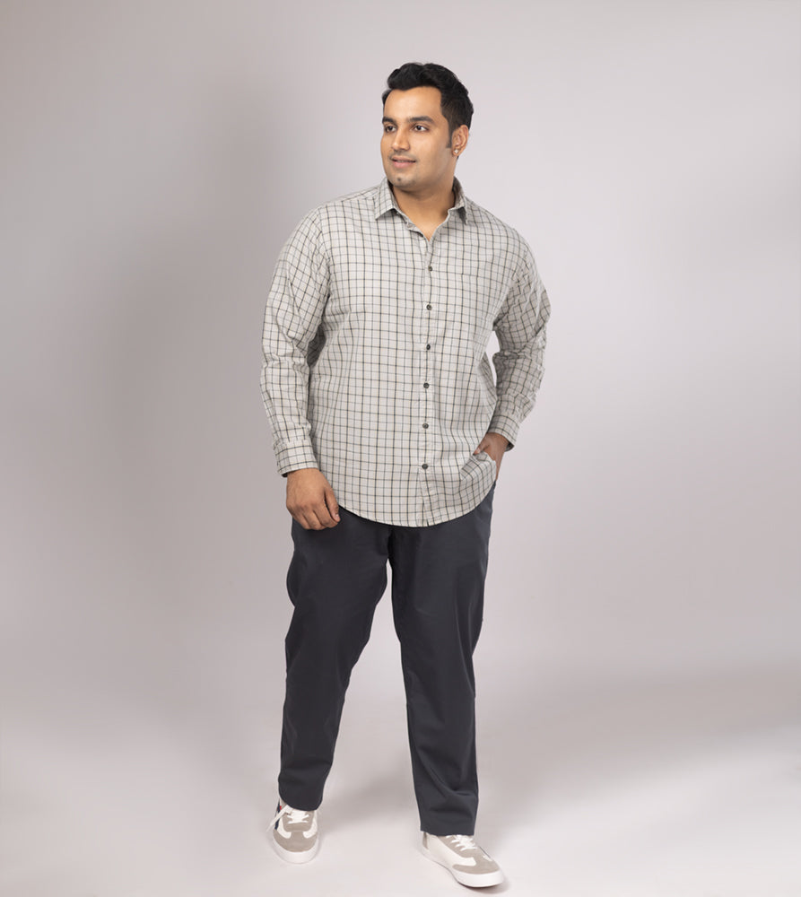 Plus Size Casual Shirt | 4XL - 10XL | 100% Cotton | Cream