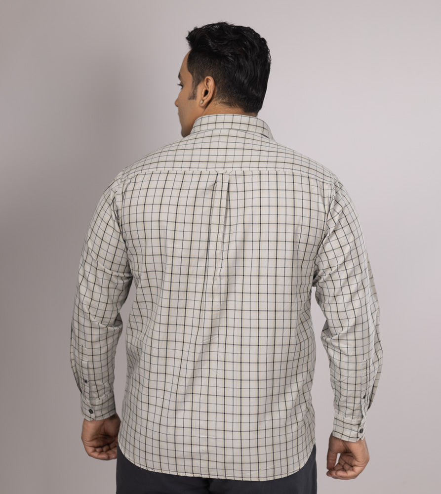 Plus Size Casual Shirt | 4XL - 10XL | 100% Cotton | Cream