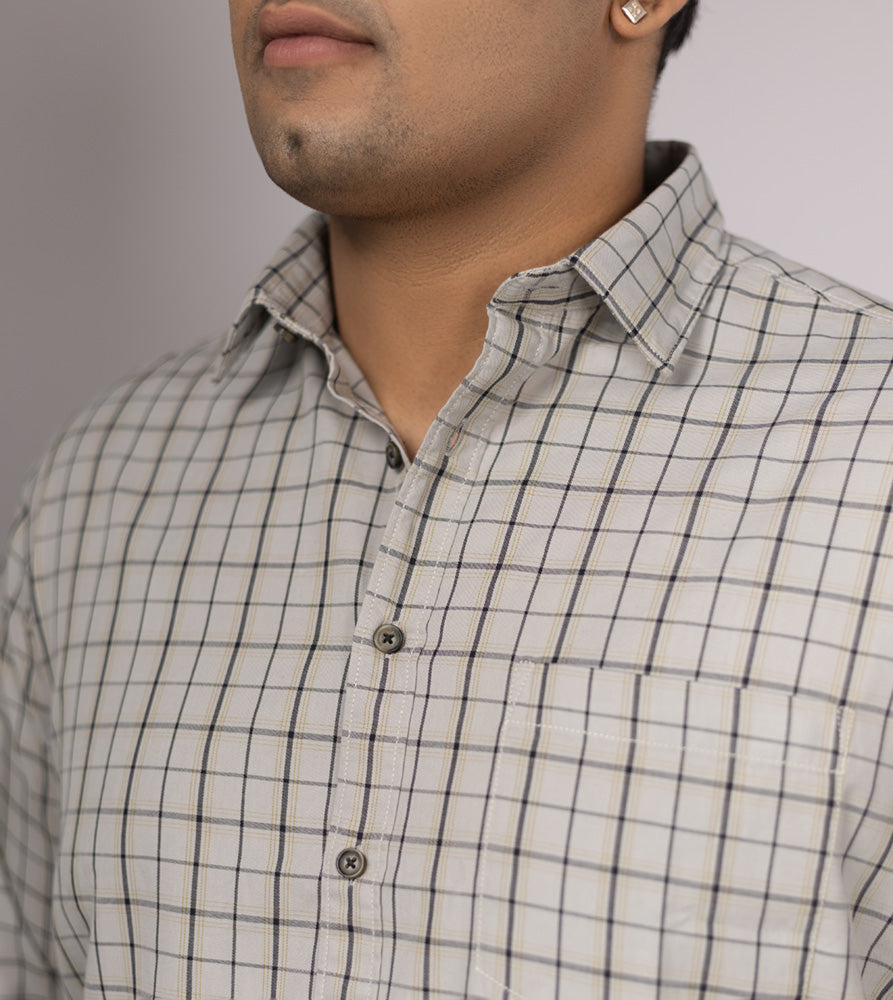 Plus Size Casual Shirt | 4XL - 10XL | 100% Cotton | Cream