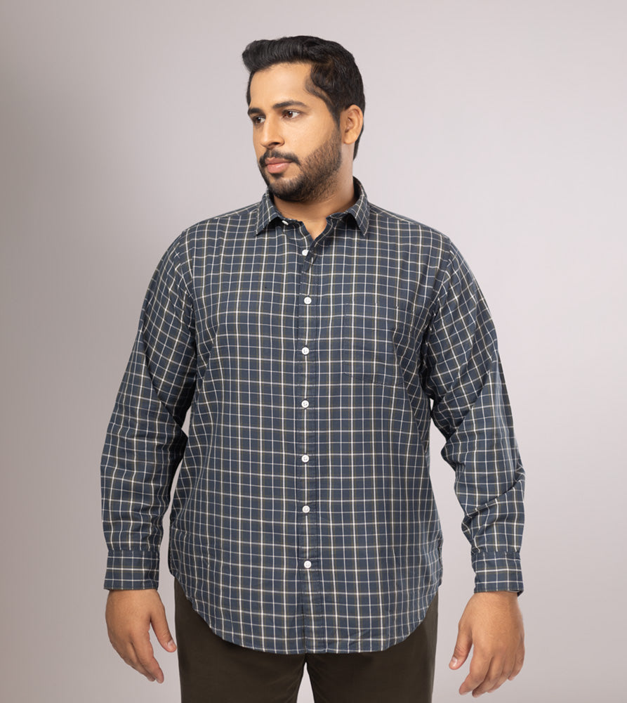 Plus Size Casual Shirt | 4XL - 10XL | 100% Cotton | Grey