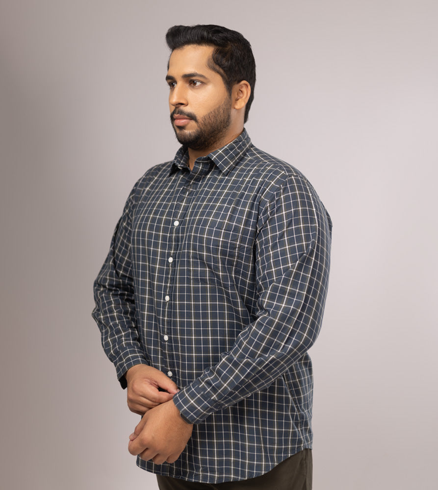 Plus Size Casual Shirt | 4XL - 10XL | 100% Cotton | Grey