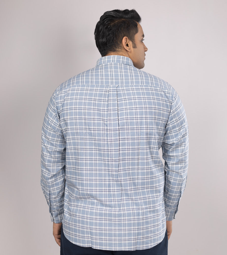 Plus Size Casual Shirt | 4XL - 10XL | 100% Cotton | Blue