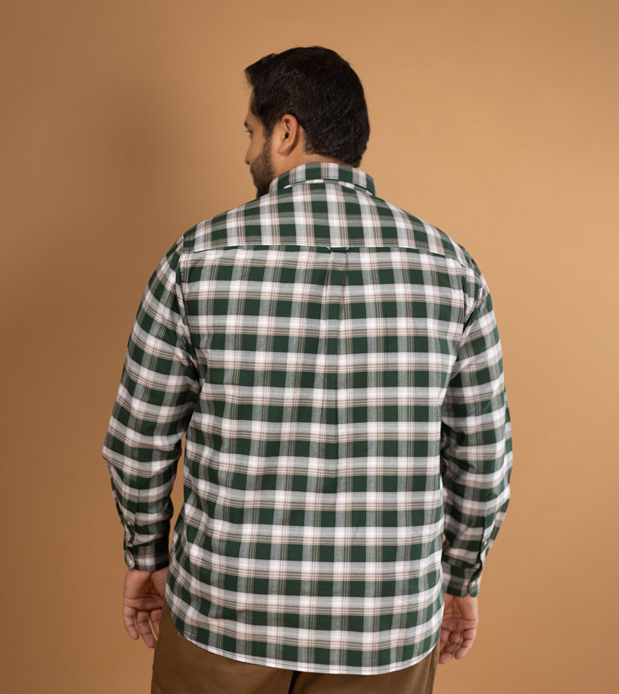 Plus Size Casual Shirt | 4XL - 10XL | 100% Cotton | Green