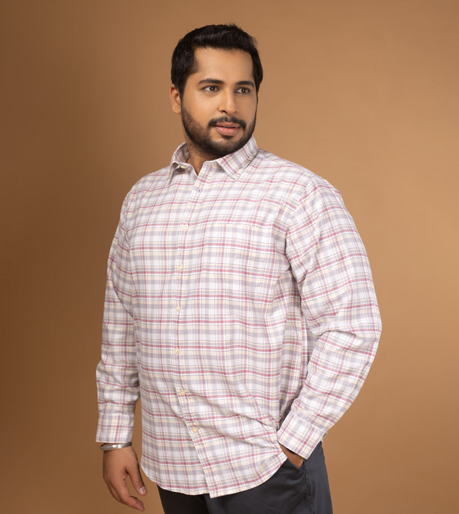 Plus Size Casual Shirt | 4XL - 10XL | 100% Cotton | Maroon