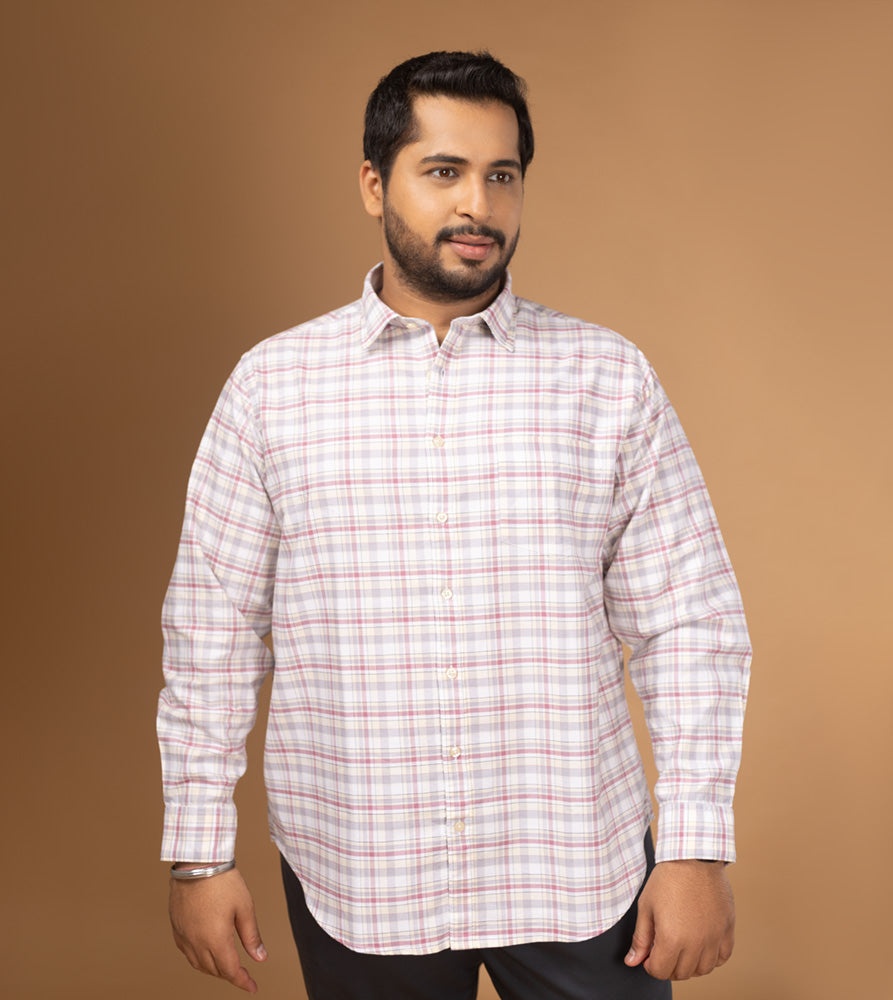 Plus Size Casual Shirt | 4XL - 10XL | 100% Cotton | Maroon