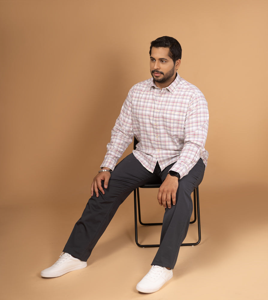 Plus Size Casual Shirt | 4XL - 10XL | 100% Cotton | Maroon