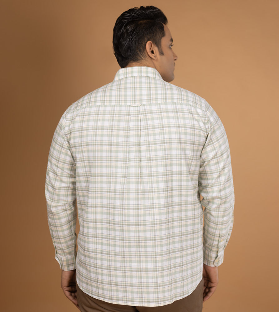 Plus Size Casual Shirt | 4XL - 10XL | 100% Cotton | Light Green