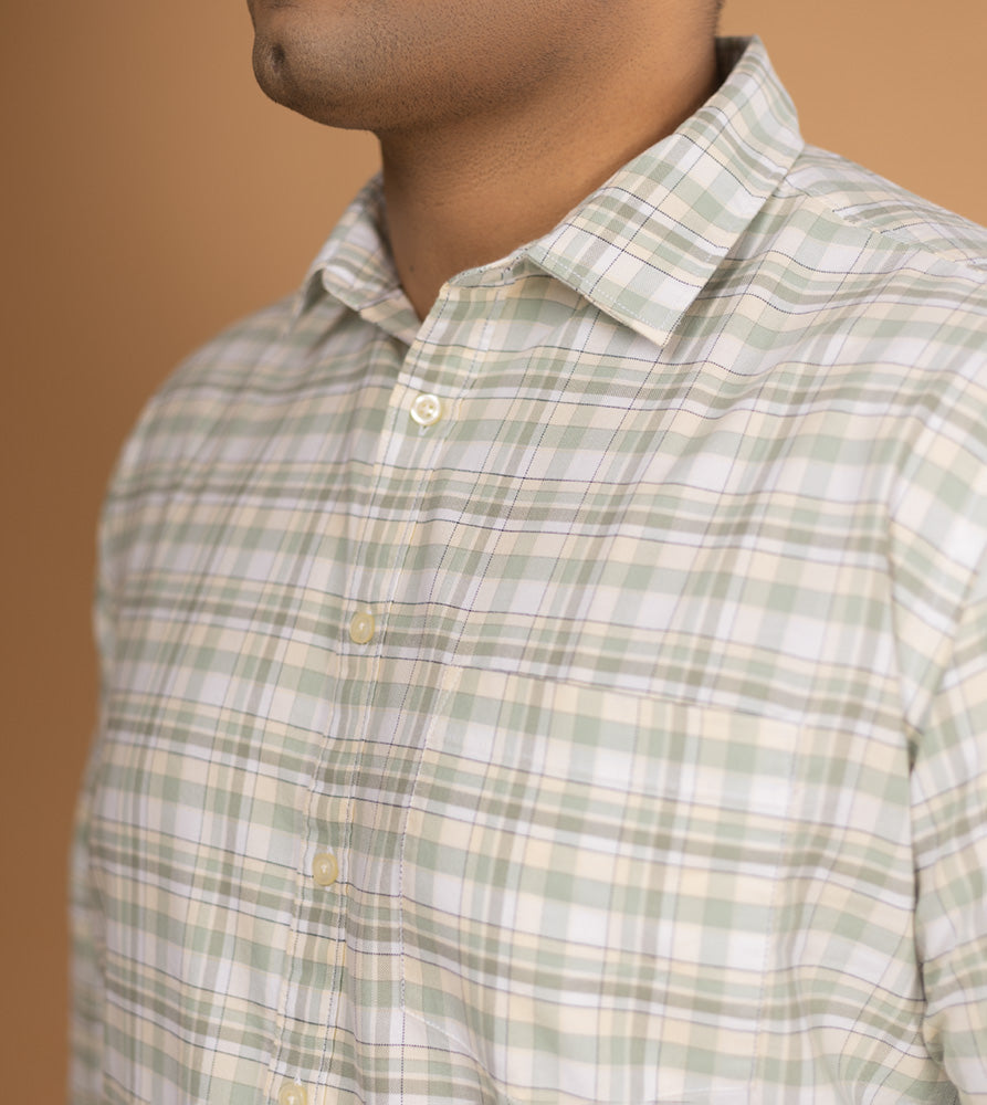 Plus Size Casual Shirt | 4XL - 10XL | 100% Cotton | Light Green