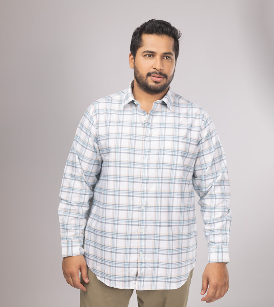 Plus Size Casual Shirt | 4XL - 10XL | 100% Cotton | White