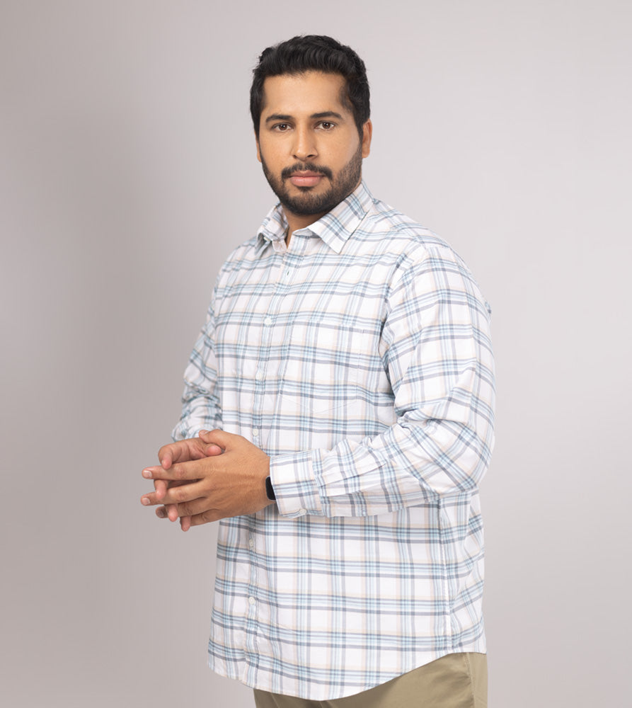 Plus Size Casual Shirt | 4XL - 10XL | 100% Cotton | White