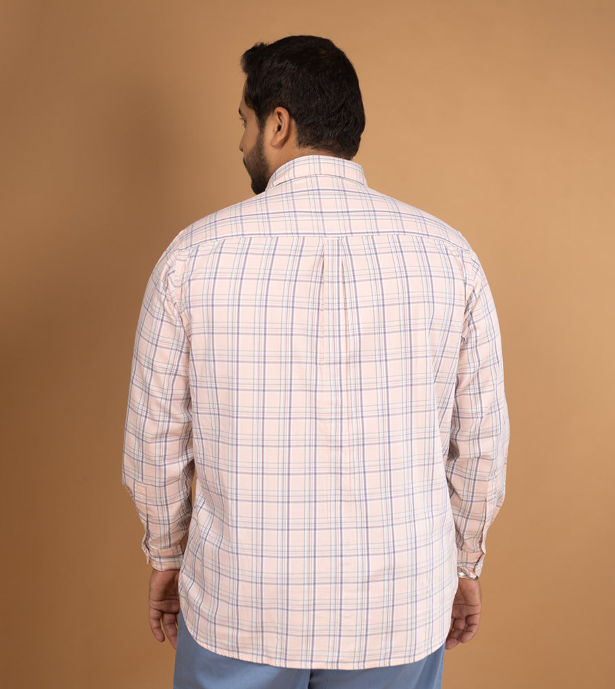 Plus Size Casual Shirt | 4XL - 10XL | 100% Cotton | Pink