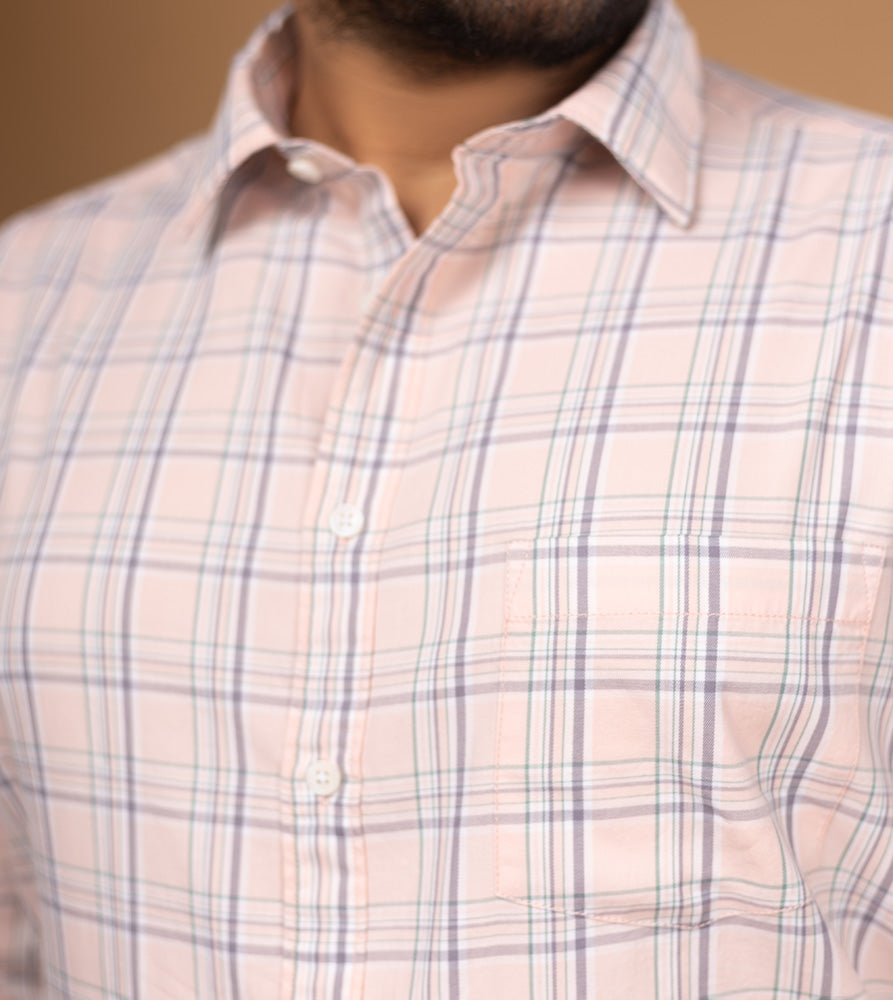 Plus Size Casual Shirt | 4XL - 10XL | 100% Cotton | Pink