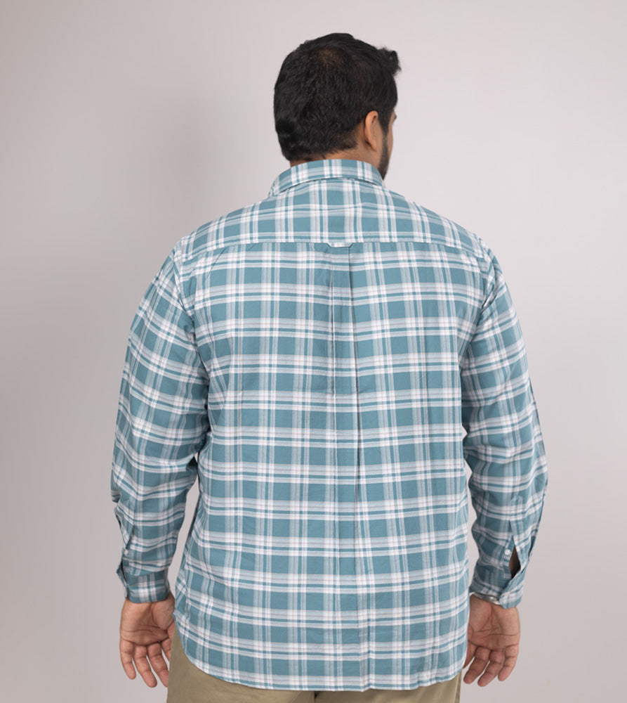 Plus Size Casual Shirt | 4XL - 10XL | 100% Cotton | Teal